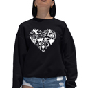 Black XXXL Halloween Heart - Women's Word Art Crewneck Sweatshirt