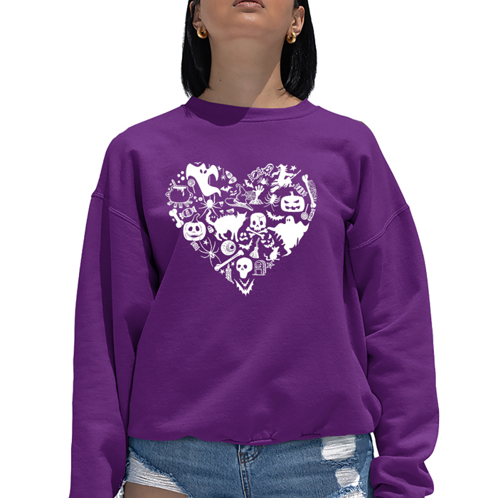 Halloween Heart - Women's Word Art Crewneck Sweatshirt