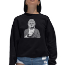 Black Large Buddha - Women's Word Art Crewneck Sweatshirt