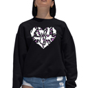 Black Small Cat Heart - Women's Word Art Crewneck Sweatshirt