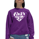Pink XL Cat Heart - Women's Word Art Crewneck Sweatshirt