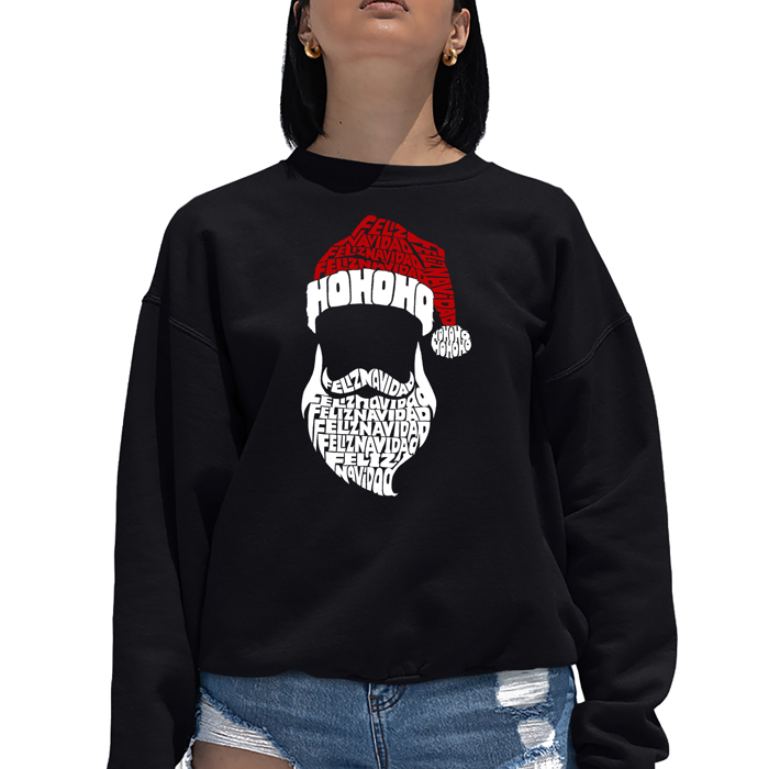 Feliz Navidad Santa Claus - Women's Word Art Crewneck Sweatshirt
