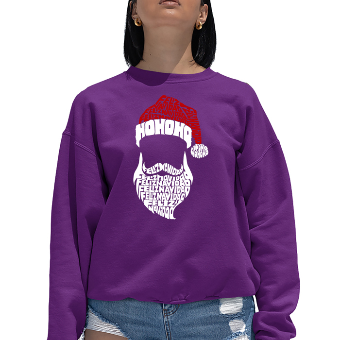 Feliz Navidad Santa Claus - Women's Word Art Crewneck Sweatshirt