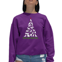 Pink Small Here Comes Santa Paws - Women's Word Art Crewneck Sweatshirt
