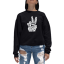 Black XXXL Peace Fingers - Women's Word Art Crewneck Sweatshirt