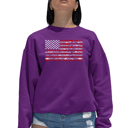  Fireworks American Flag - Women's Word Art Crewneck Sweatshirt