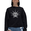 Black Medium Freedom Skull - Women's Word Art Crewneck Sweatshirt
