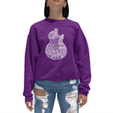 Pink XXL Rock Guitar Head - Women's Word Art Crewneck Sweatshirt