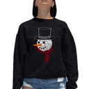 Black XL Snowman Face - Women's Word Art Crewneck Sweatshirt