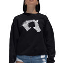 Black Medium Girl Horse - Women's Word Art Crewneck Sweatshirt