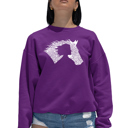 Pink XXL Girl Horse - Women's Word Art Crewneck Sweatshirt