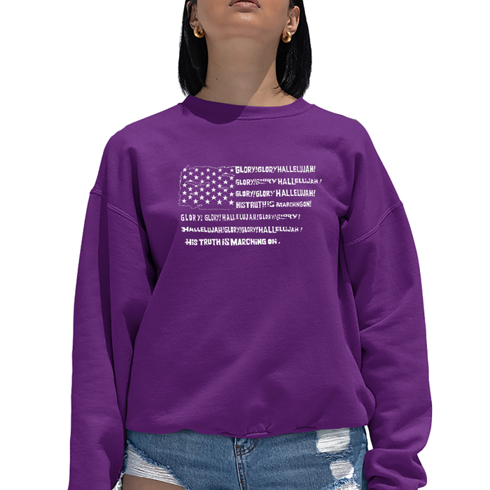 Glory Hallelujah Flag - Women's Word Art Crewneck Sweatshirt