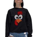 Black XXXL Turkey Face - Women's Word Art Crewneck Sweatshirt
