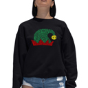 Black XXL Christmas Elf Hat - Women's Word Art Crewneck Sweatshirt
