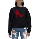 Black XXL High Heel - Women's Word Art Crewneck Sweatshirt