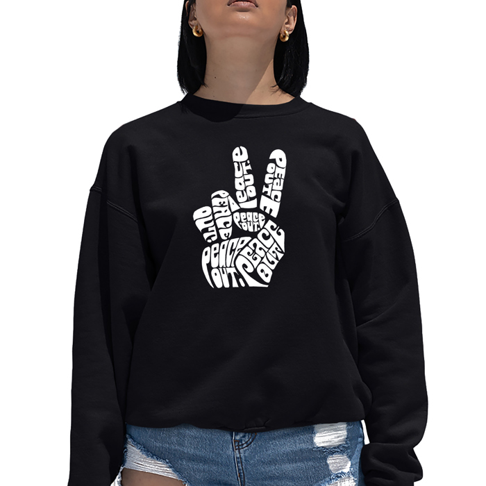 Peace Out - Women's Word Art Crewneck Sweatshirt