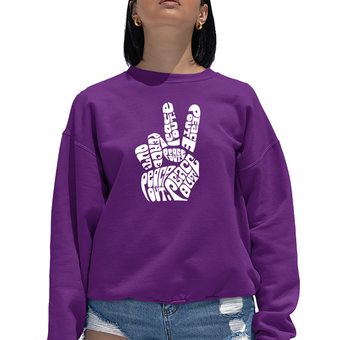 Peace Out - Women's Word Art Crewneck Sweatshirt