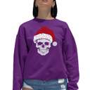 Pink Medium Santa Skull - Women's Word Art Crewneck Sweatshirt