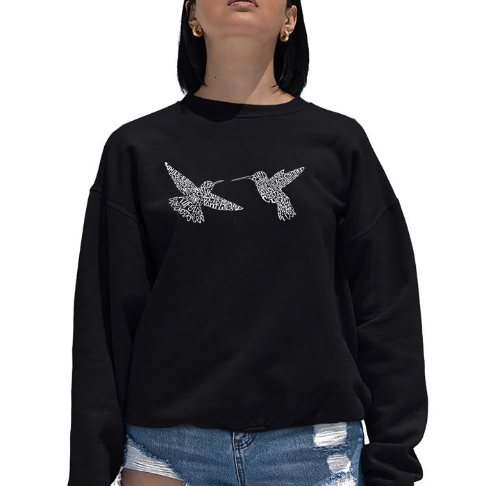 Hummingbirds - Women's Word Art Crewneck Sweatshirt