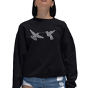 Black Small Hummingbirds - Women's Word Art Crewneck Sweatshirt