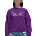 Pink Medium Hummingbirds - Women's Word Art Crewneck Sweatshirt