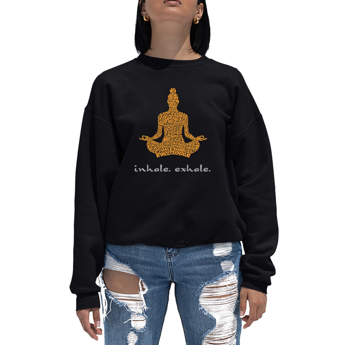 Inhale Exhale - Women's Word Art Crewneck Sweatshirt
