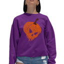 Pink Small Evil Pumpkin - Women's Word Art Crewneck Sweatshirt