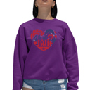 Pink Small July 4Th Heart - Women's Word Art Crewneck Sweatshirt