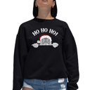  Peeking Santa - Women's Word Art Crewneck Sweatshirt