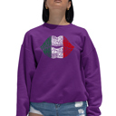 Pink Medium Latina Lips - Women's Word Art Crewneck Sweatshirt