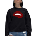Black XL Brooklyn Lips - Women's Word Art Crewneck Sweatshirt