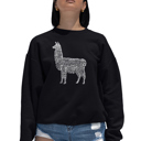 Black XL Llama Mama - Women's Word Art Crewneck Sweatshirt