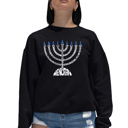 Black XXXL Menorah - Women's Word Art Crewneck Sweatshirt