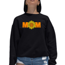 Black Medium Mom Sunflower - Women's Word Art Crewneck Sweatshirt