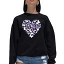 Black XXXL Butterfly Heart - Women's Word Art Crewneck Sweatshirt