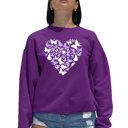 Pink XL Butterfly Heart - Women's Word Art Crewneck Sweatshirt