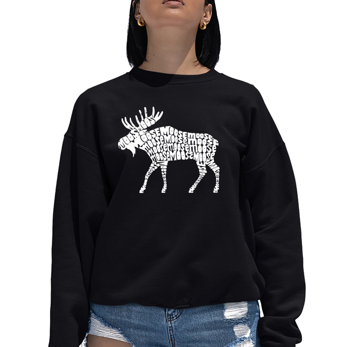 Moose - Women's Word Art Crewneck Sweatshirt