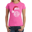 Pink Large Santa Pics - Women's Word Art T-Shirt