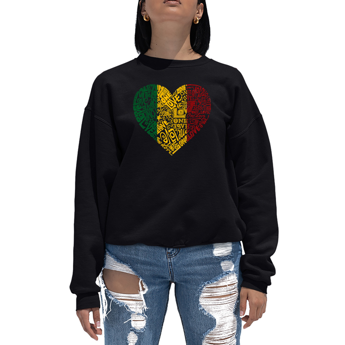 One Love Heart - Women's Word Art Crewneck Sweatshirt
