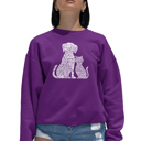 Pink XXXL Dogs And Cats - Women's Word Art Crewneck Sweatshirt