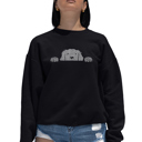  Peeking Dog - Women's Word Art Crewneck Sweatshirt