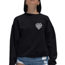  Cursive Heart - Women's Word Art Crewneck Sweatshirt