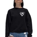 Black Medium Script Heart - Women's Word Art Crewneck Sweatshirt