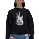 Black Small Bass Guitar - Women's Word Art Crewneck Sweatshirt