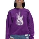 Pink XXXL Bass Guitar - Women's Word Art Crewneck Sweatshirt