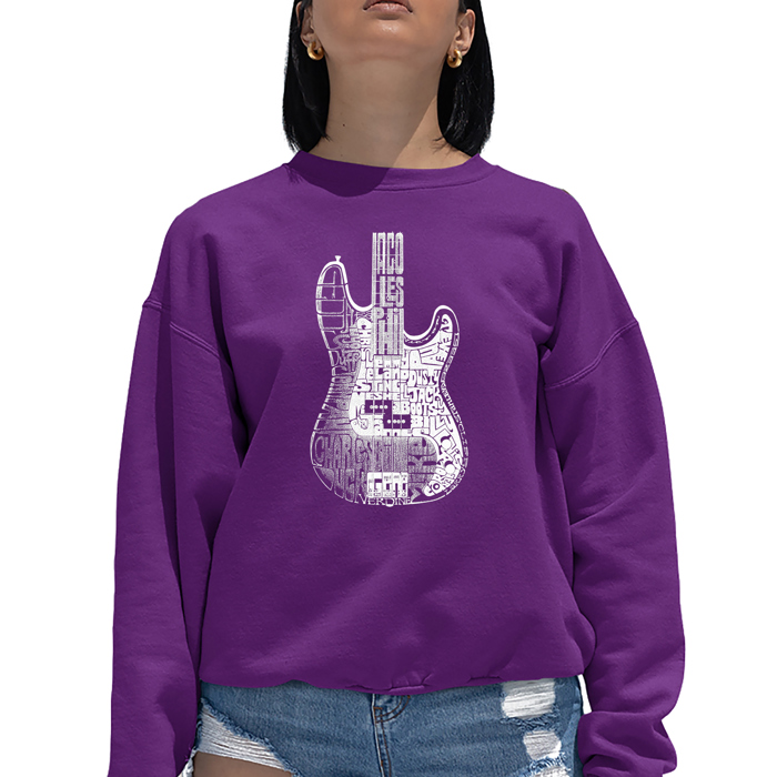 Bass Guitar - Women's Word Art Crewneck Sweatshirt