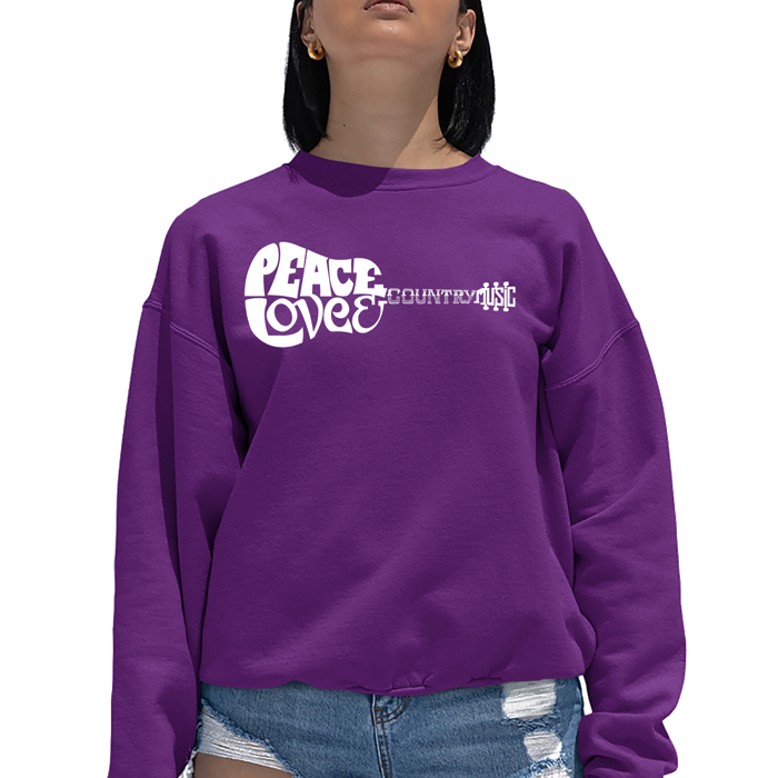 Peace Love Country - Women's Word Art Crewneck Sweatshirt