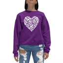 Pink XXXL Paw Prints Heart - Women's Word Art Crewneck Sweatshirt