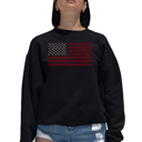 Black Small Proud To Be An American - Women's Word Art Crewneck Sweatshirt