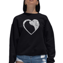Black Large Dog Heart - Women's Word Art Crewneck Sweatshirt